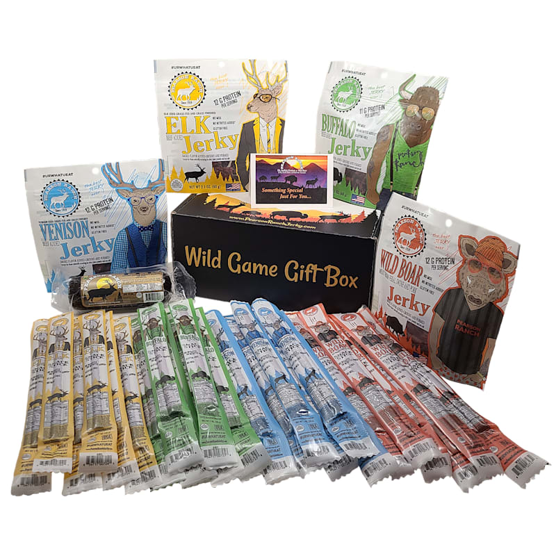 Pearson Ranch Snack Stick, Jerky, and Summer Sausage 29-Piece Wild Game Gift Box