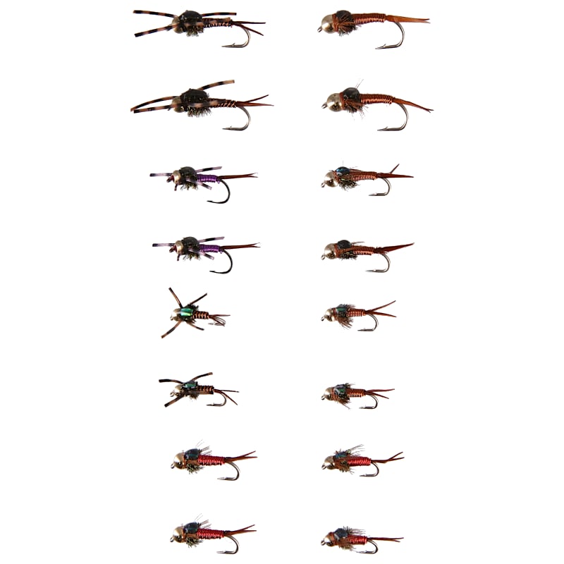 White River Fly Shop Copper Body Nymph 16-Pack Fly Assortment