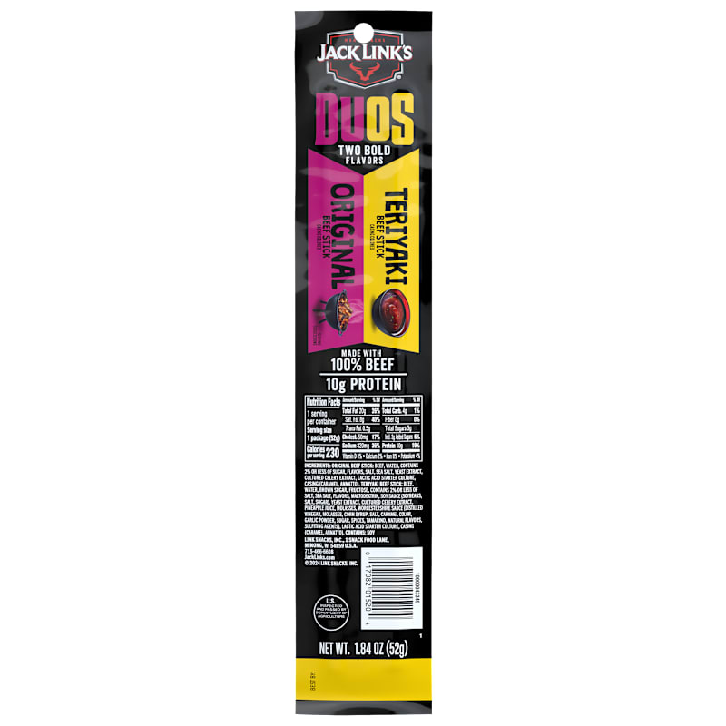 Jack Link's Original and Teriyaki Duos Beef Sticks
