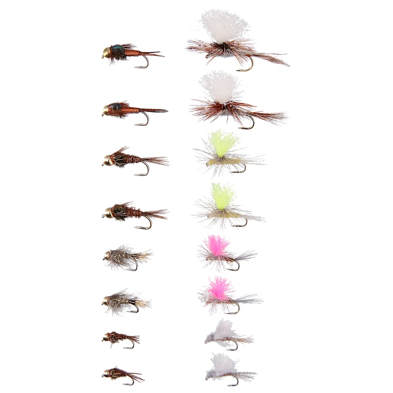 White River Fly Shop Mayfly Life Cycle 16-Pack Fly Assortment