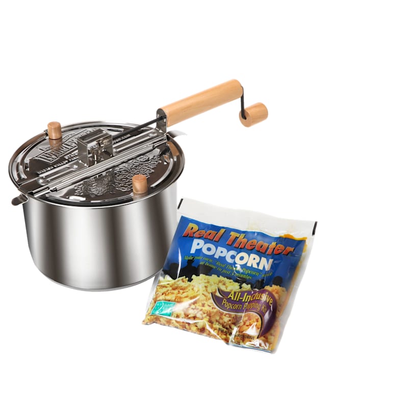 Wabash Family Farms Stainless Steel Whirley-Pop Popping Kit