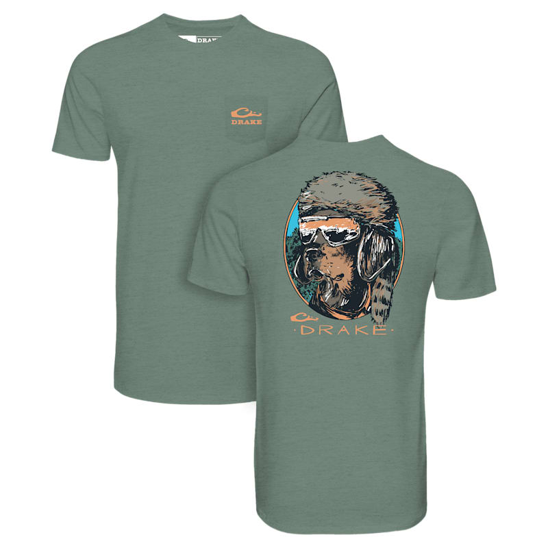 Drake Waterfowl Pop Art Coonskin Cap Lab Short-Sleeve Pocket T-Shirt