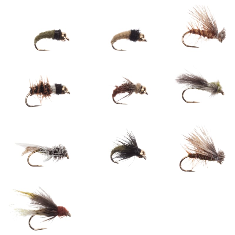 White River Fly Shop 10-Piece Riseform Barbless Caddis Life Cycle Fly Assortment