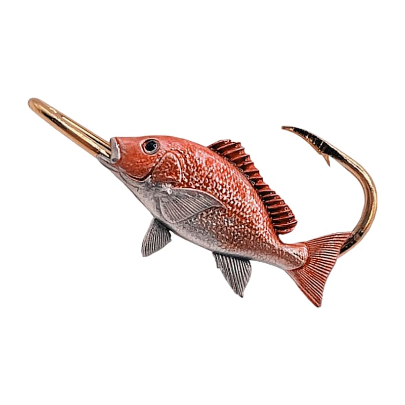Hookits Red Snapper Fishing Hook Hat Pin Clip