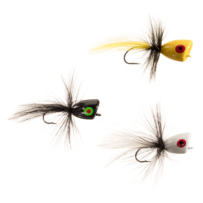 K & E Stopper Lures 3-Piece Bass Popper Fly Kit