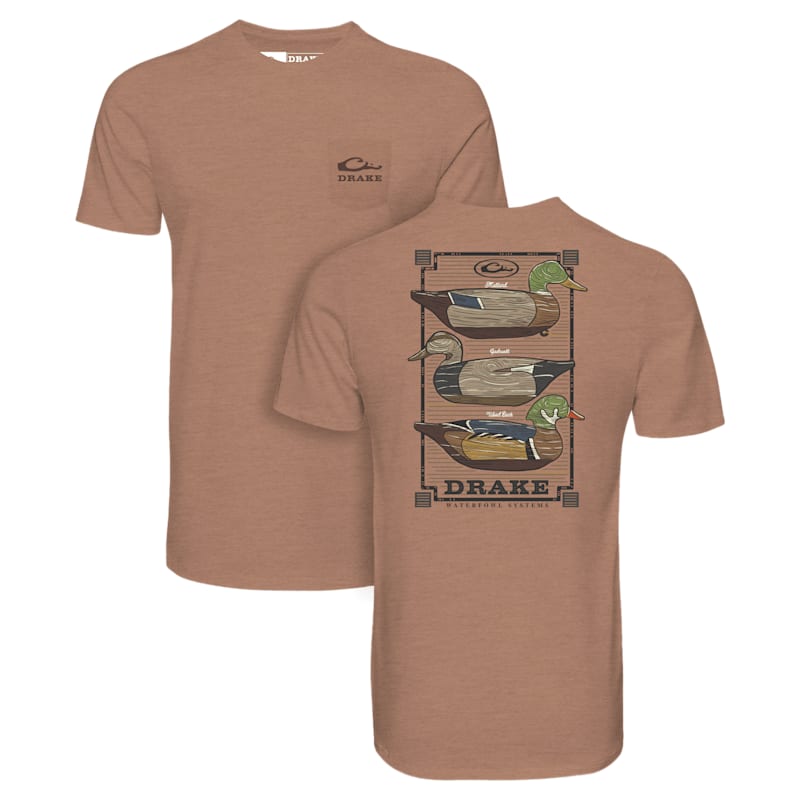 Drake Waterfowl Vintage Decoy Stack Short-Sleeve Pocket T-Shirt