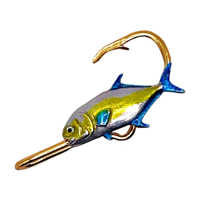 Hookits Pompano Fishing Hook Hat Pin Clip