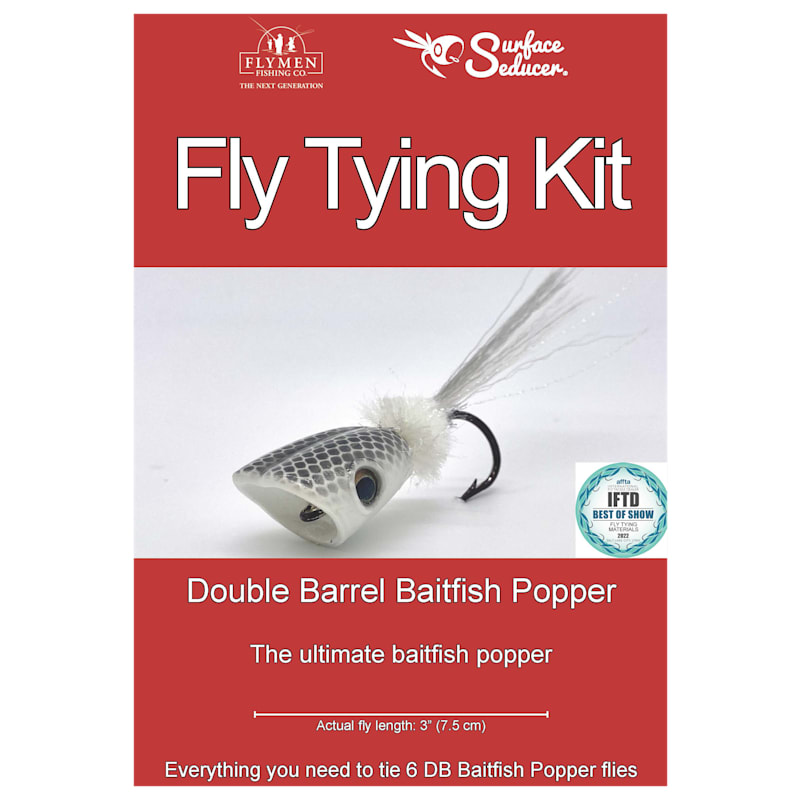 Flymen Fishing Company Fishing Double Barrel Baitfish Popper Fly-Tying Kit