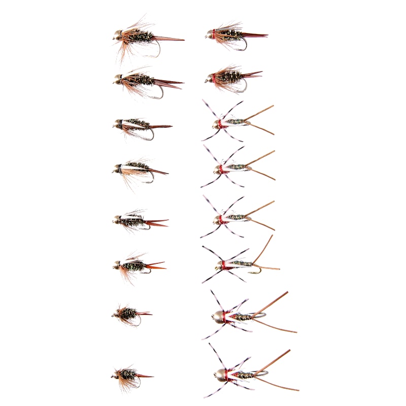 White River Fly Shop Bead-Head Prince 16-Pack Fly Assortment