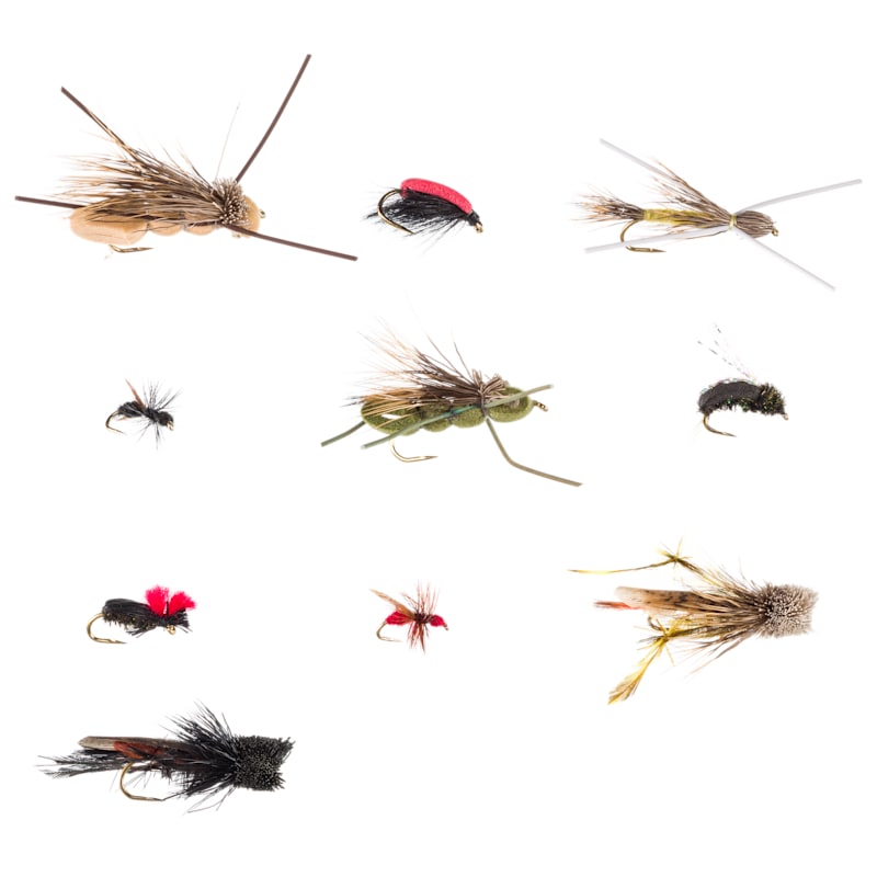 White River Fly Shop 10-Piece Riseform Barbless Terrestrials Fly Assortment