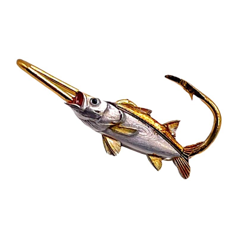 Hookits Snook Fishing Hook Hat Pin Clip
