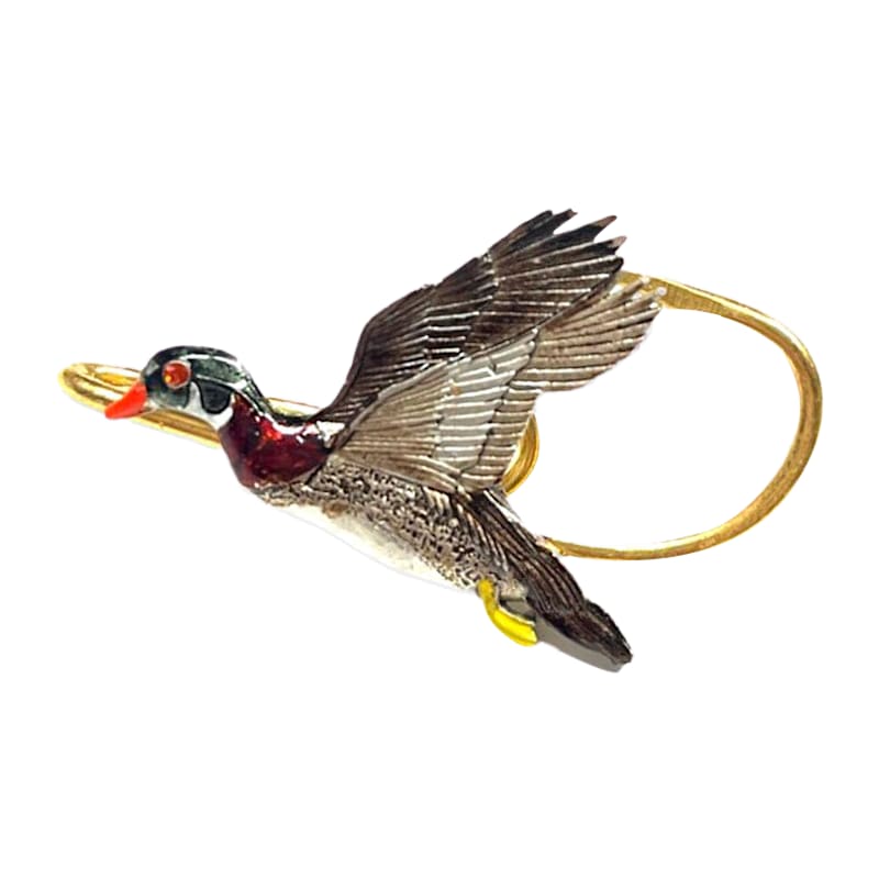 Hookits Wood Duck Fishing Hook Hat Pin Clip
