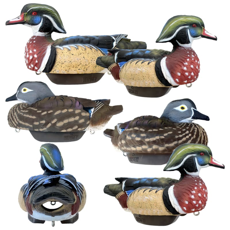 HEYDAY HydroFoam Wood Duck Decoys 6-Pack