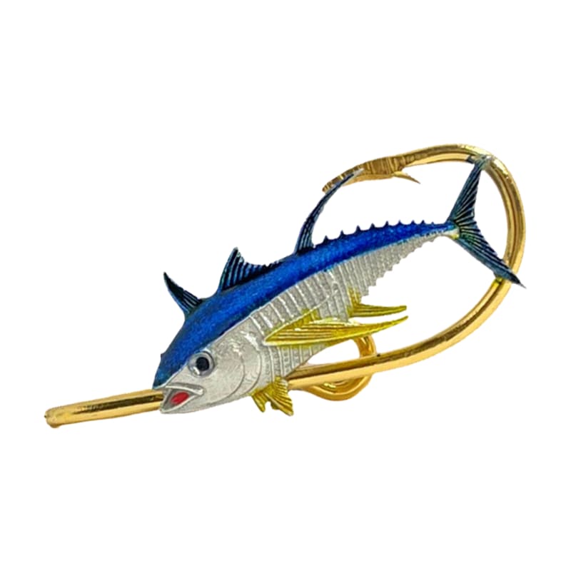 Hookits Yellow Fin Tuna Fishing Hook Hat Pin Clip