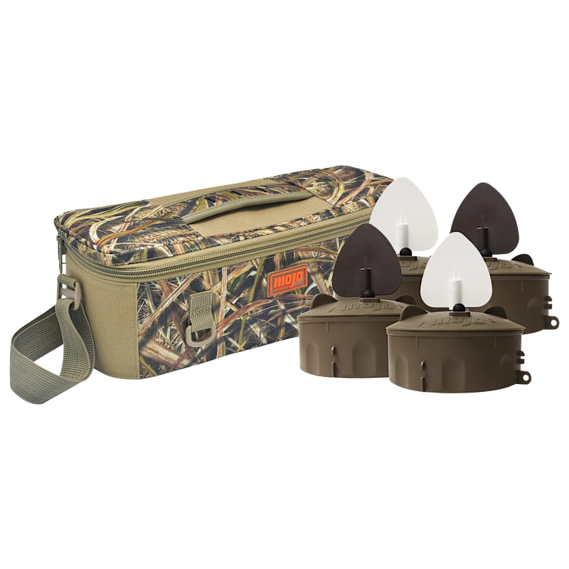 MOJO Outdoors Flock A Flicker 2 Duck Decoy 4-Pack with Decoy Bag
