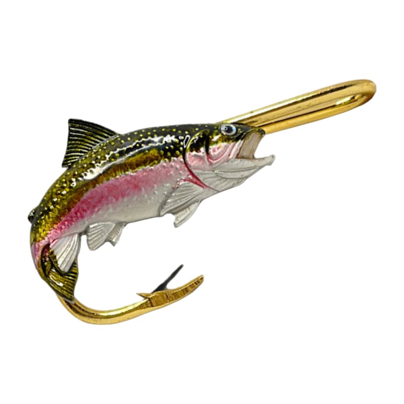 Hookits Rainbow Trout Fishing Hook Hat Pin Clip