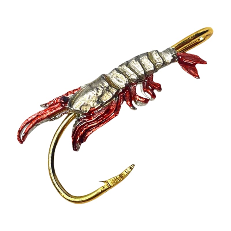 Hookits Shrimp Fishing Hook Hat Pin Clip