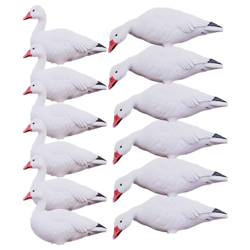 GHG Pro Grade Snow Goose Silhouette Decoys Harvester 12-Pack