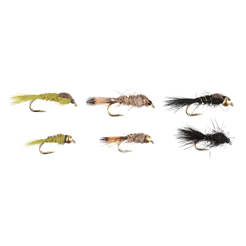 White River Fly Shop 6-Piece Classic Hare's Ear Nymph Fly Assortment