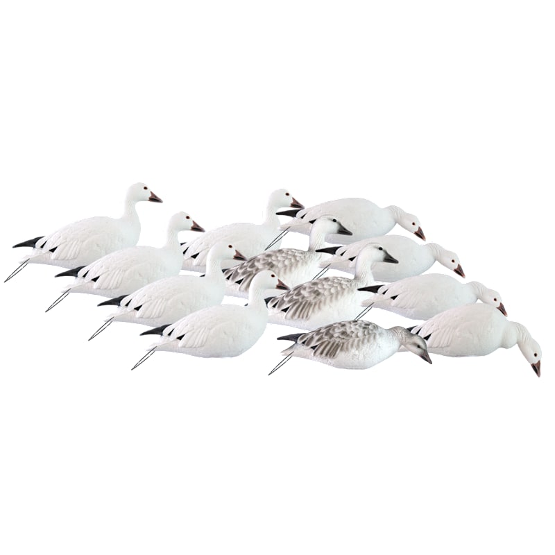 Hardcore Rugged Series Full-Body Snow Goose Touchdown Decoys 12-Pack