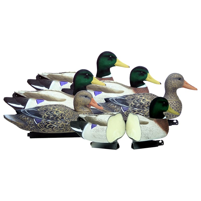 Higdon Flocked-Head Battleship Foam-Filled Mallard Duck Decoys 6-Pack