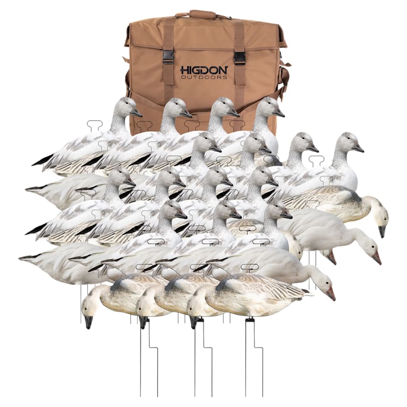 Higdon Flats Snow/Blue Goose Silhouette Decoys 48 Combo Pack Plus Bag