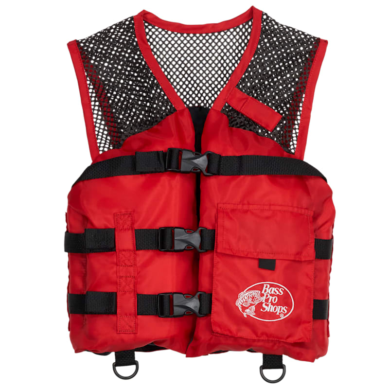 Bass Pro Shops Basic Mesh Fishing Life Jacket with Front Pocket for Kids