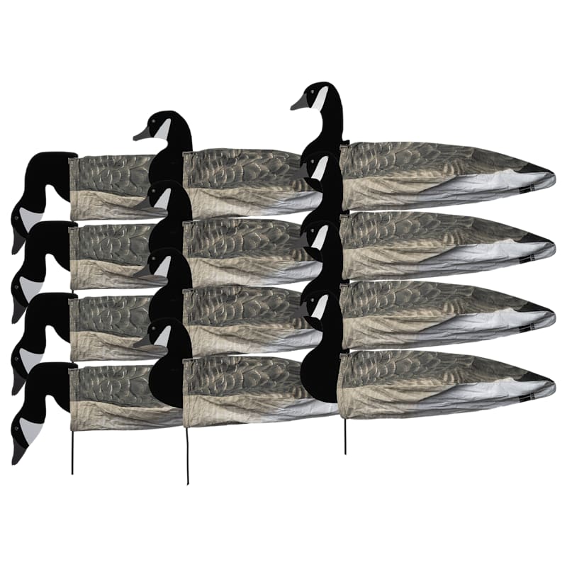 GHG Pro Grade Canada Goose Windsock Decoys With Flocked Heads 12-Pack