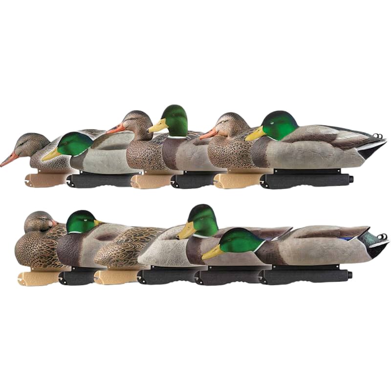 GHG Pro Grade Harvester Mallard Duck Decoys with Flocked Heads 12-Pack