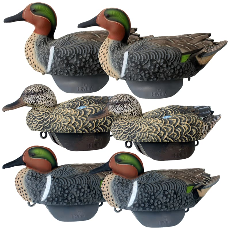 HEYDAY HydroFoam Green-Winged Teal Duck Decoys 6-Pack
