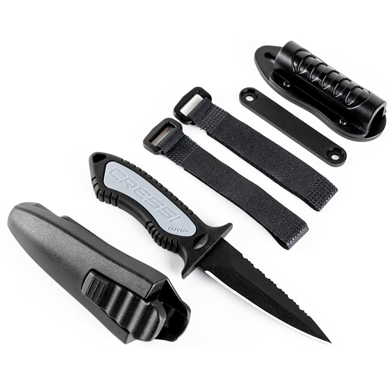 Cressi Grip Spear Diving Knife for Scuba, Snorkeling, and Spearfishing with Sheath and BCD Holder