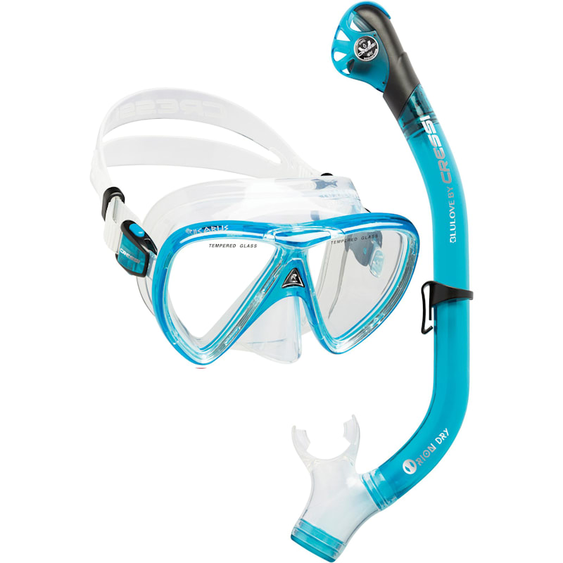 Cressi Ikarus & Orion Dry Mask and Dry Snorkel Set Combo