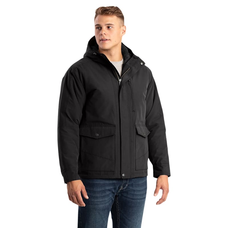 Berne Quilt-Lined Micro-Duck Hooded Work Coat