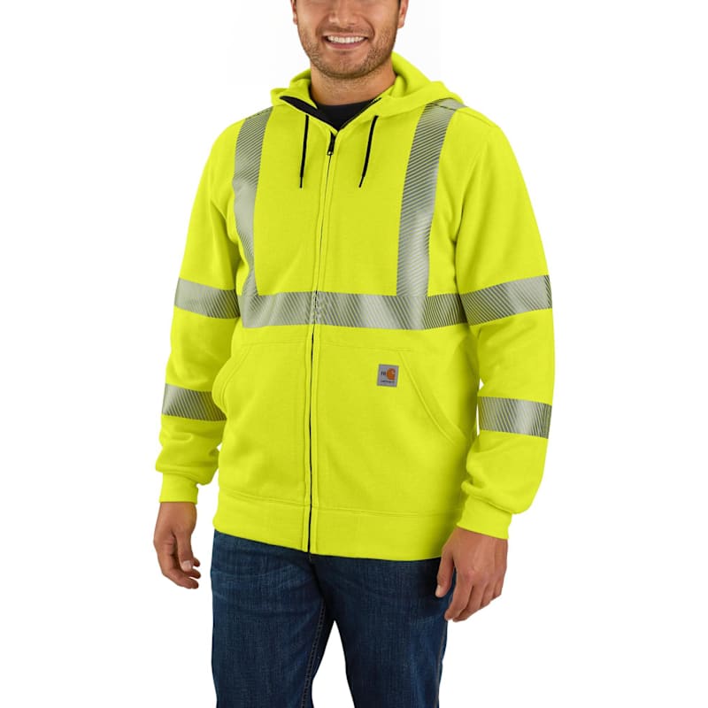 Carhartt Flame Resistant High-Visibility Force Loose Fit Midweight Full-Zip Class-3 Sweatshirt for Men