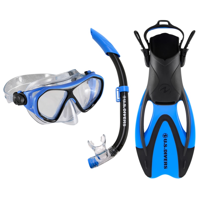 U.S. Divers Dorado Jr II Mask, Proflex FX Jr Fins, and Seabreeze Snorkel Combo Set for Kids