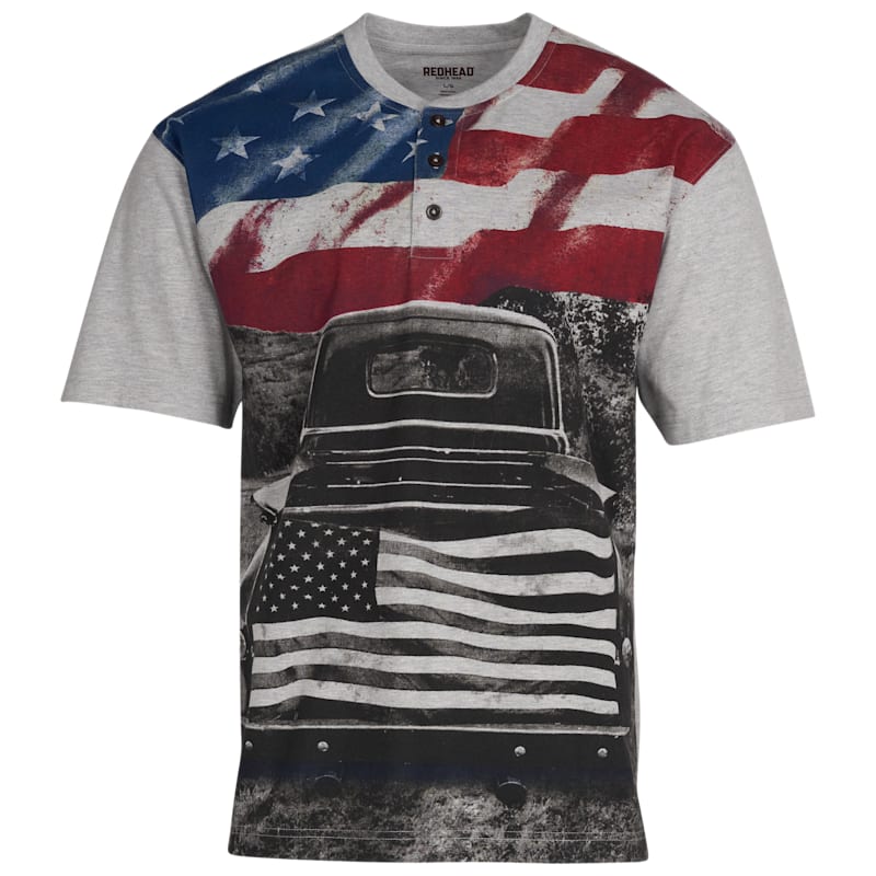 RedHead Americana Liberty Short-Sleeve Henley for Men