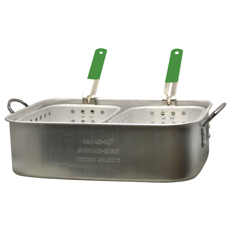 Bass Pro Shops Aluminum Fry Pan with Helper Handles and Baskets