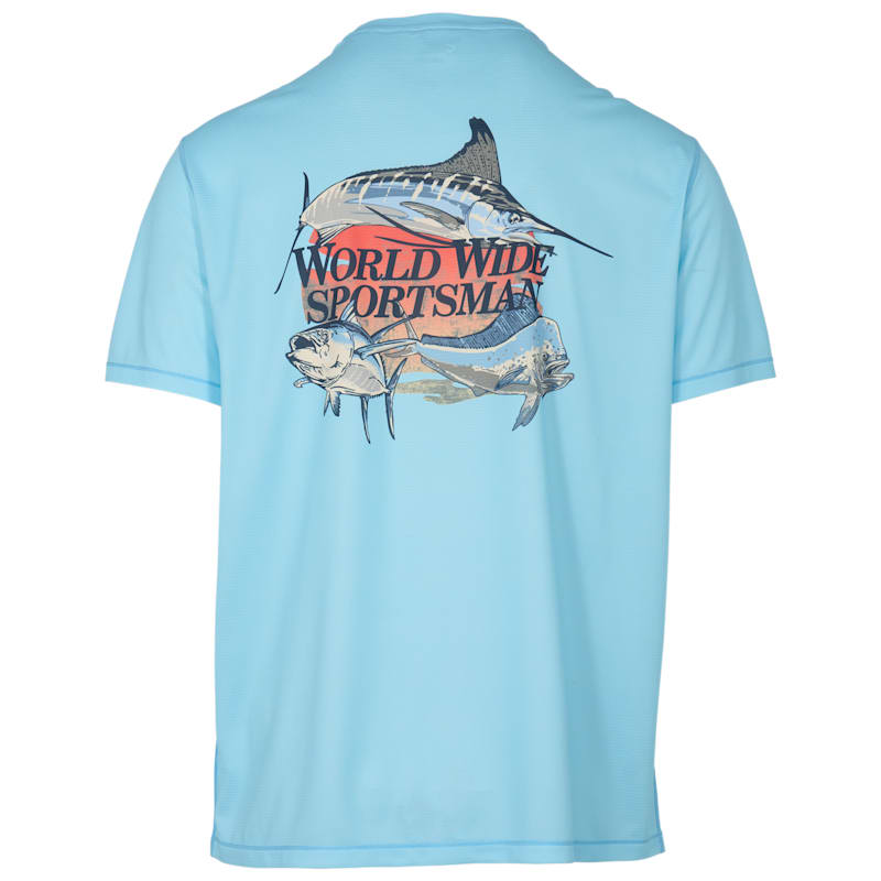 World Wide Sportsman 3D Cool Fish Graphic Short-Sleeve Shirt