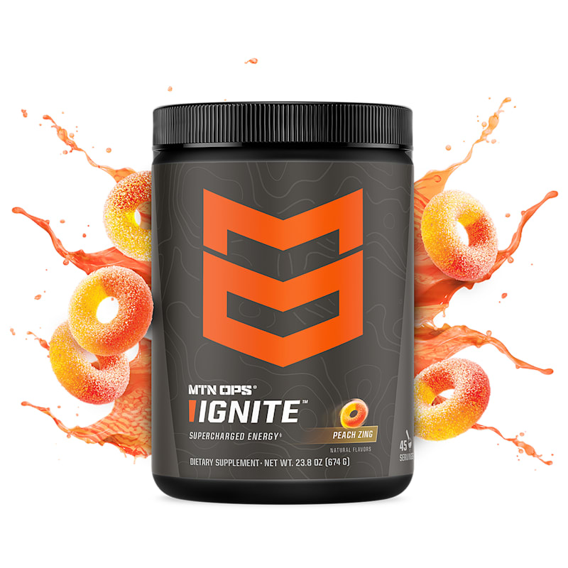 MTN OPS Ignite Supercharged Energy Peach Zing Drink