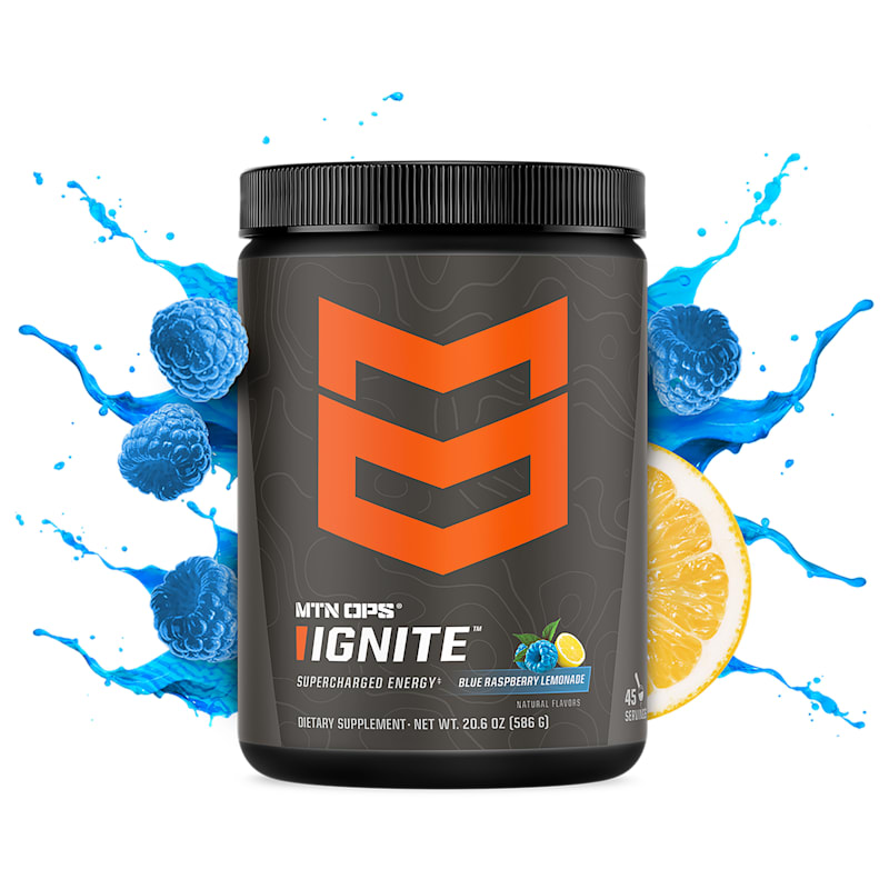 MTN OPS Ignite Supercharged Energy Blue Raspberry Lemonade Drink