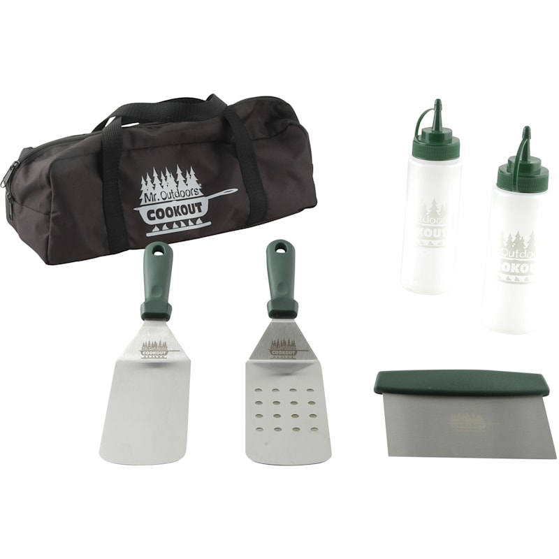 Mr. Outdoors Cookout 5-Piece Steel Griddle Accessory Pack with Carry Bag