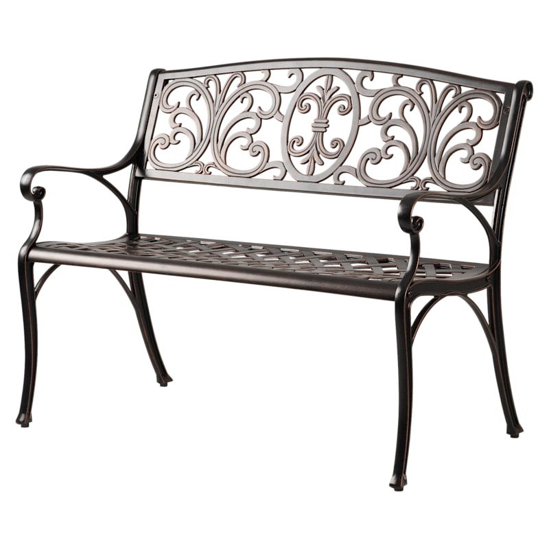 Balkene Home Decatur Cast-Aluminum Patio Bench