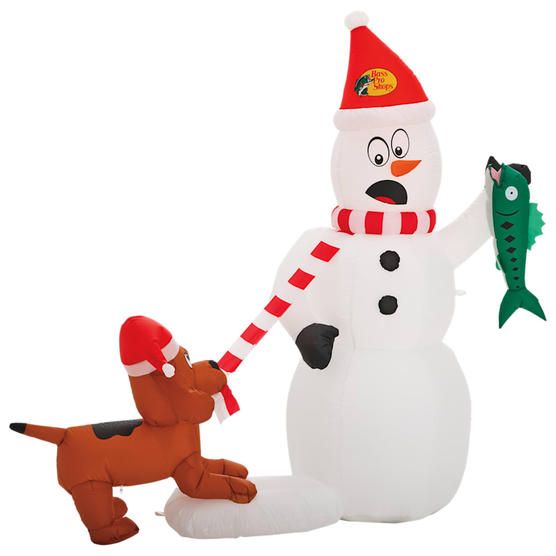 Bass Pro Shops Inflatable Snowman Puppy Scene