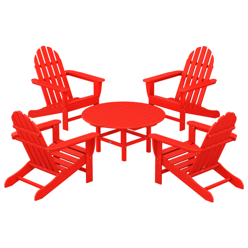 POLYWOOD Classic Adirondack 5-Piece Conversation Set