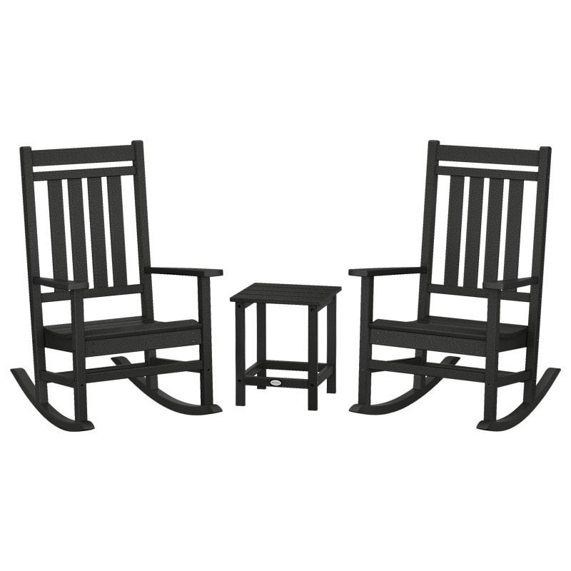 POLYWOOD Estate 3-Piece Rocking Chair Set with Long Island Side Table