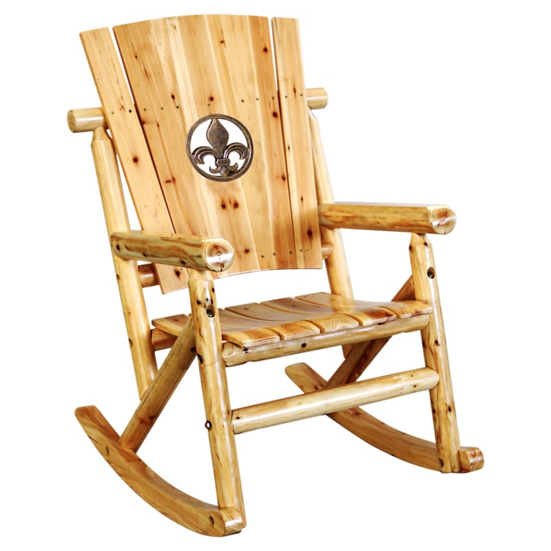 Leigh Country Quakie Fleur de Lis Medallion Bench Rocker