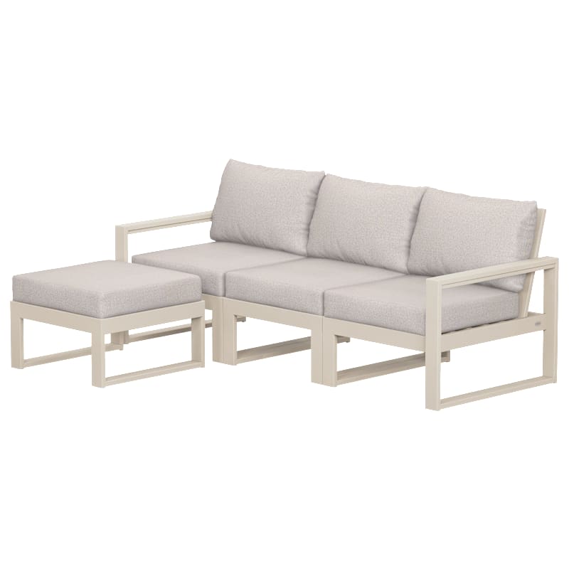 POLYWOOD EDGE 4-Piece Modular Deep-Seating Set with Ottoman