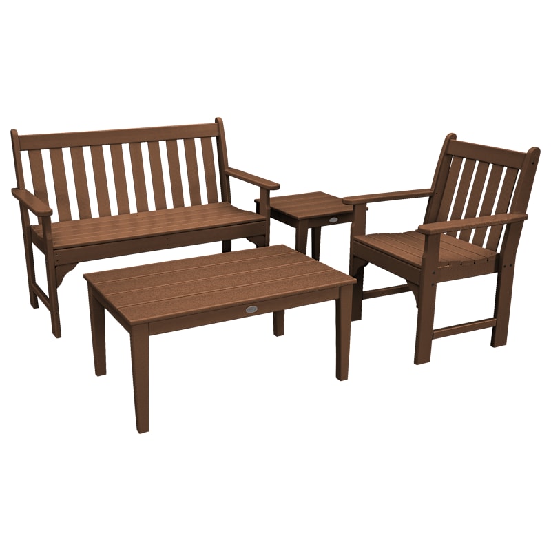 POLYWOOD Vineyard 4-Piece Bench Seating Set