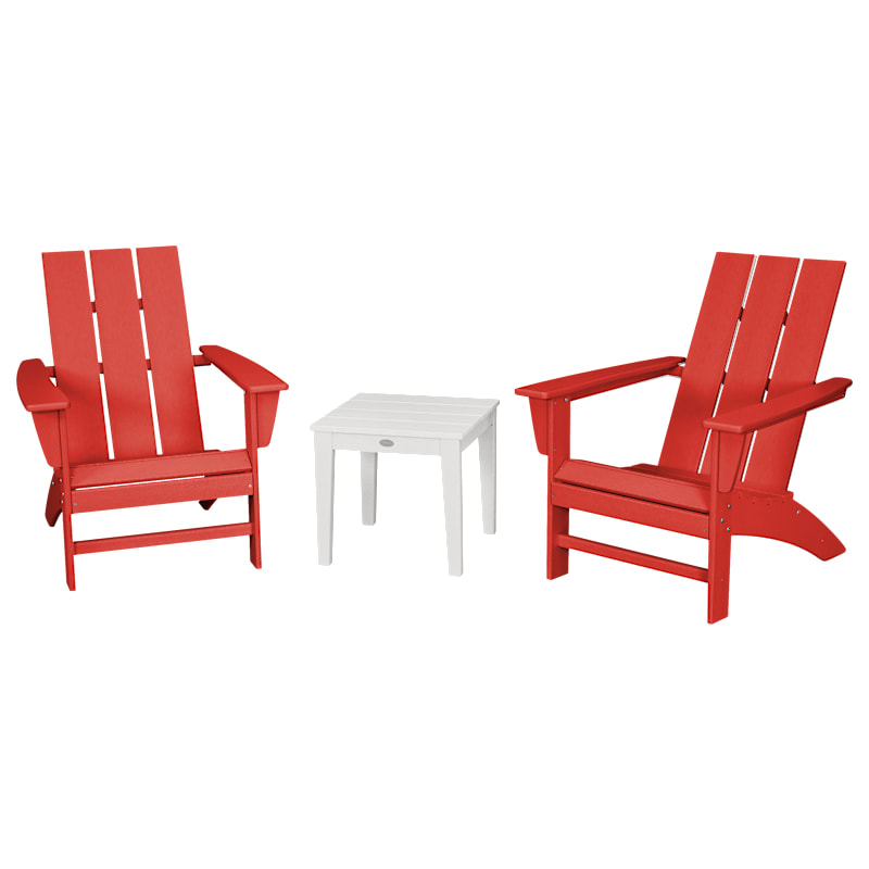 POLYWOOD Modern Adirondack 3-Piece Set with Newport End Table