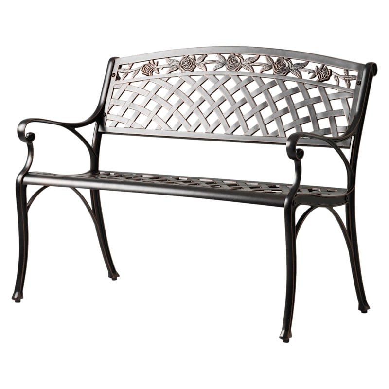 Balkene Home Scarlet Cast-Aluminum Patio Bench